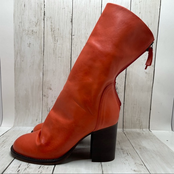 Free People Shoes - 🆕Free People Elle Block Heel Red Distressed Boots